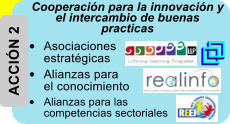 ACCIÓN 2 Cooperación para la innovación y el intercambio de buenas practicas •	Asociaciones estratégicas •	Alianzas para el conocimiento •	Alianzas para las competencias sectoriales